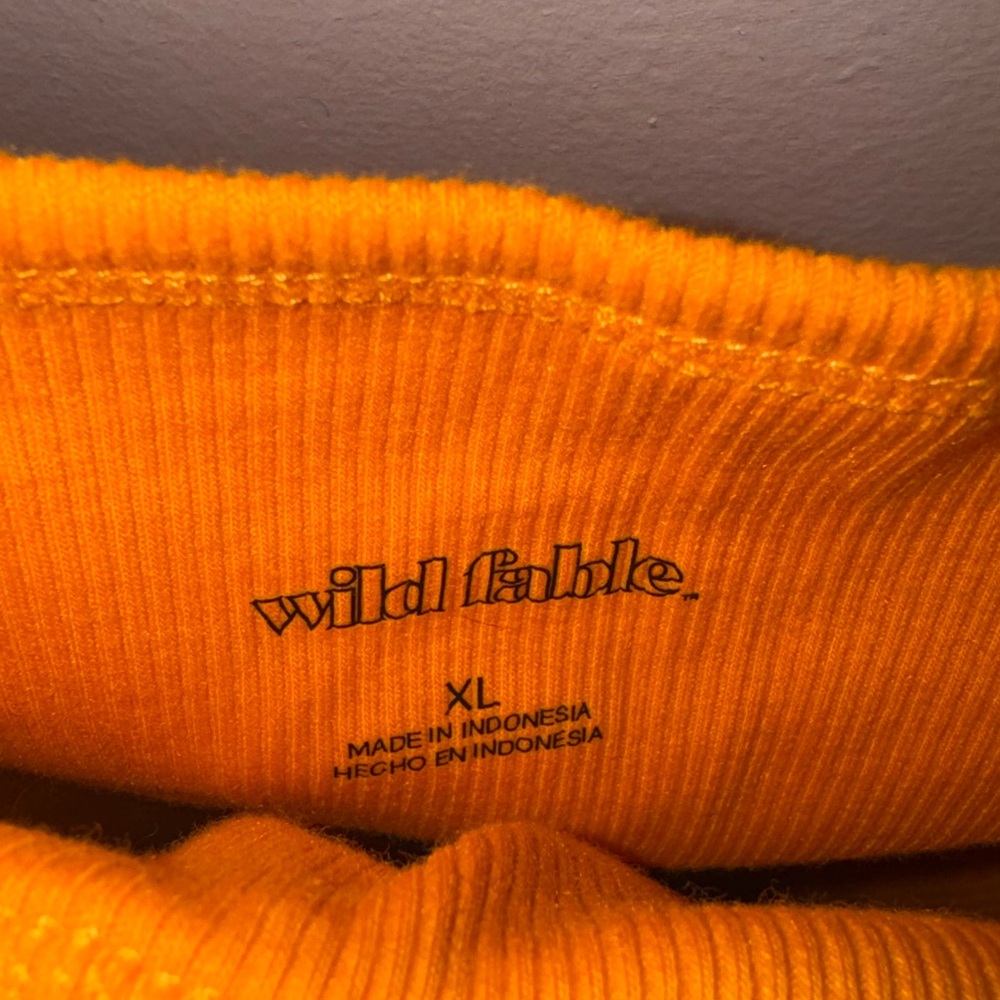 Orange Sleeveless Ribbed Crop Top xl - Picture 4 of 4